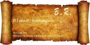 Blahut Radamesz névjegykártya